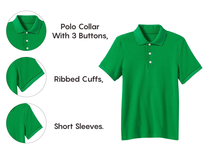 5-Pack School Uniform Tagless Polo Tshirt for Little Boys & Big Boys